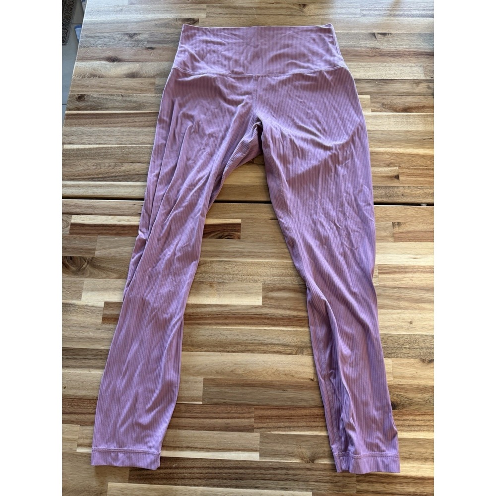 Lululemon Align High Rise Ribbed 26" Leggings Velvet Dust Athleisure Yoga Size 8